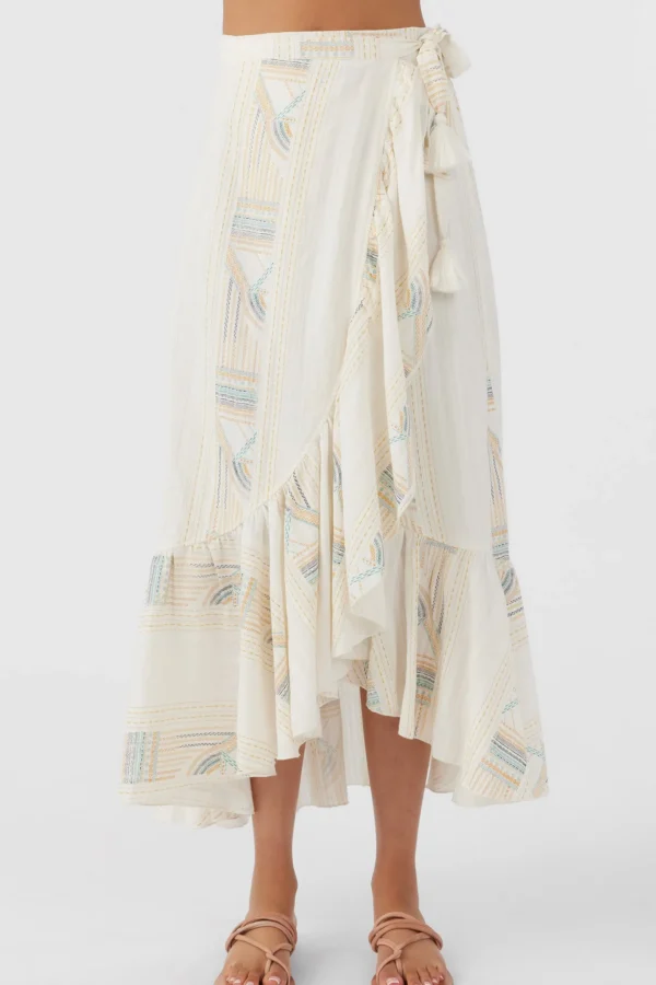 O’Neill Bottoms^ADILAH HIGH-LOW WRAP SKIRT WINTER WHITE