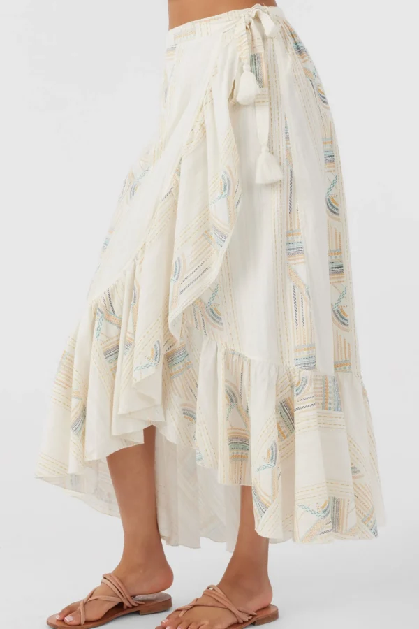 O’Neill Bottoms^ADILAH HIGH-LOW WRAP SKIRT WINTER WHITE