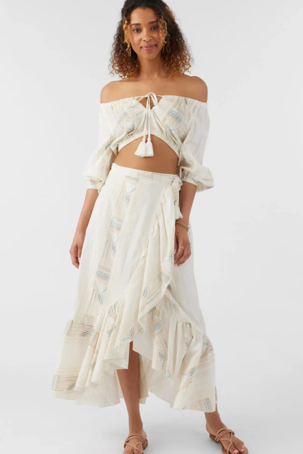 O’Neill Bottoms^ADILAH HIGH-LOW WRAP SKIRT WINTER WHITE