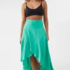 O’Neill Bottoms^AMBROSIO HIGH-LOW MAXI SKIRT GUMDROP GREEN