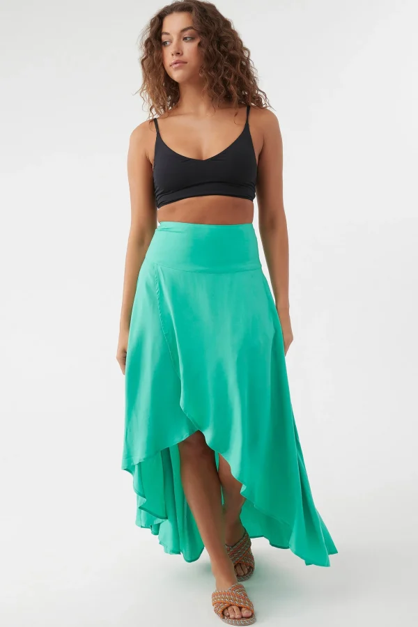 O’Neill Bottoms^AMBROSIO HIGH-LOW MAXI SKIRT GUMDROP GREEN