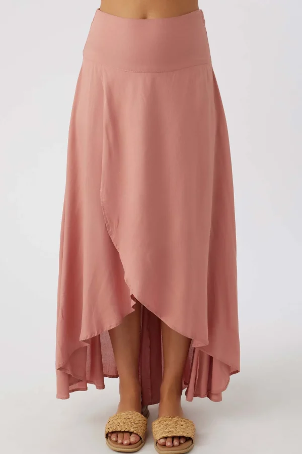 O’Neill Bottoms^AMBROSIO HIGH-LOW MAXI SKIRT OLD ROSE