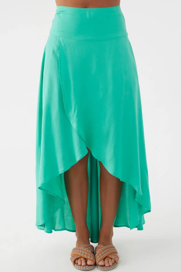 O’Neill Bottoms^AMBROSIO HIGH-LOW MAXI SKIRT GUMDROP GREEN