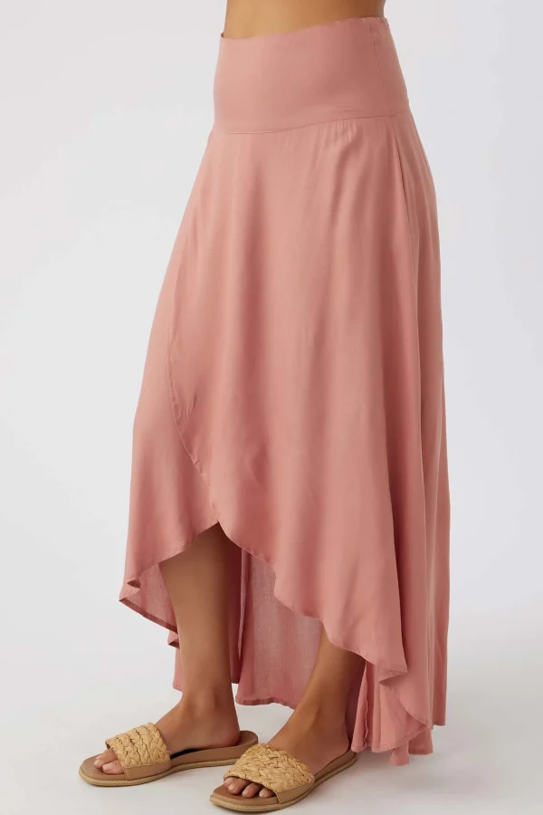 O’Neill Bottoms^AMBROSIO HIGH-LOW MAXI SKIRT OLD ROSE