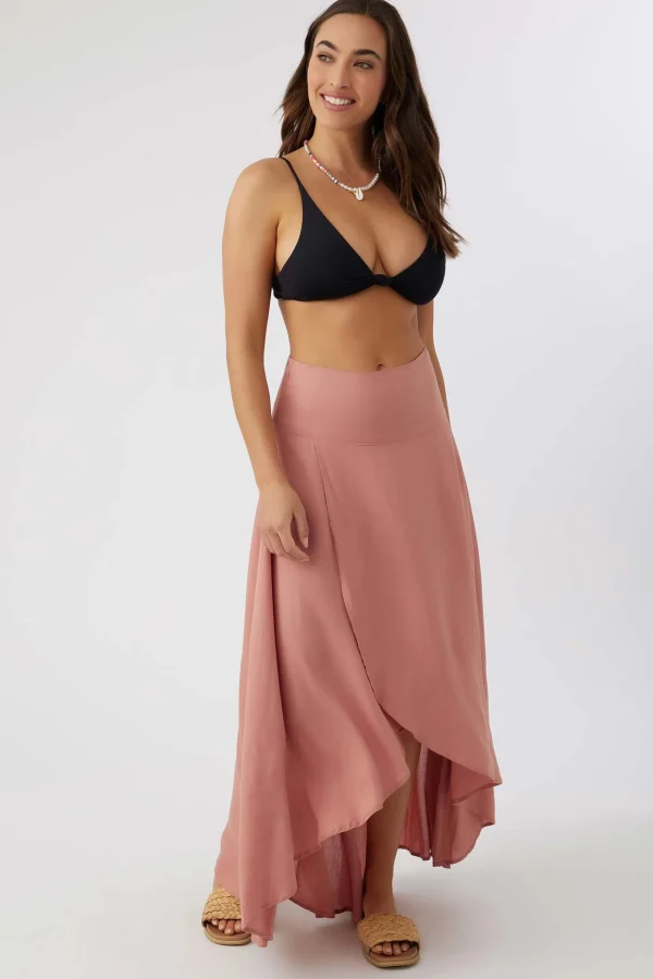 O’Neill Bottoms^AMBROSIO HIGH-LOW MAXI SKIRT OLD ROSE