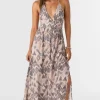 O’Neill Dresses^ANNALISA PALMER PRINT HALTER MAXI DRESS CEMENT