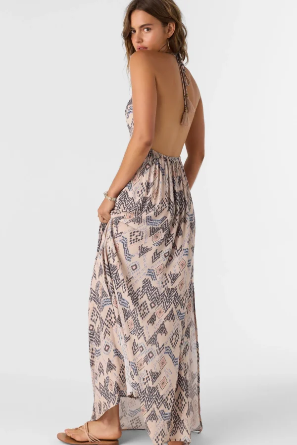 O’Neill Dresses^ANNALISA PALMER PRINT HALTER MAXI DRESS CEMENT