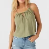 O’Neill Cover-Ups | Tops^ANYA CRINKLE DOUBLE GAUZE TANK TOP OIL GREEN