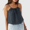 O’Neill Tops^ANYA CRINKLE DOUBLE GAUZE TANK TOP SLATE