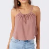 O’Neill Tops^ANYA CRINKLE DOUBLE GAUZE TANK TOP BURLWOOD