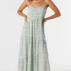 O’Neill Dresses^ARIETTE MARIA TILE MAXI DRESS SILVER BLUE