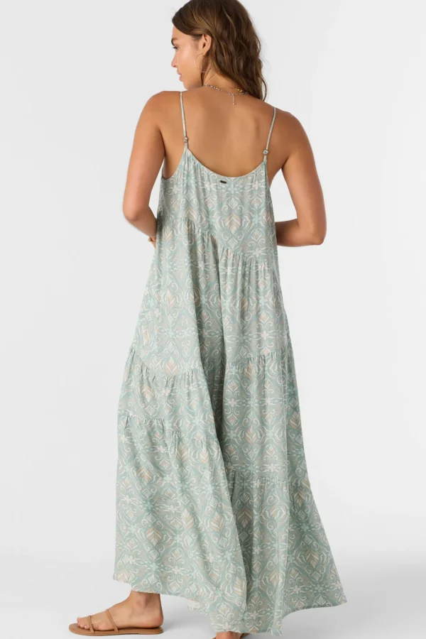 O’Neill Dresses^ARIETTE MARIA TILE MAXI DRESS SILVER BLUE