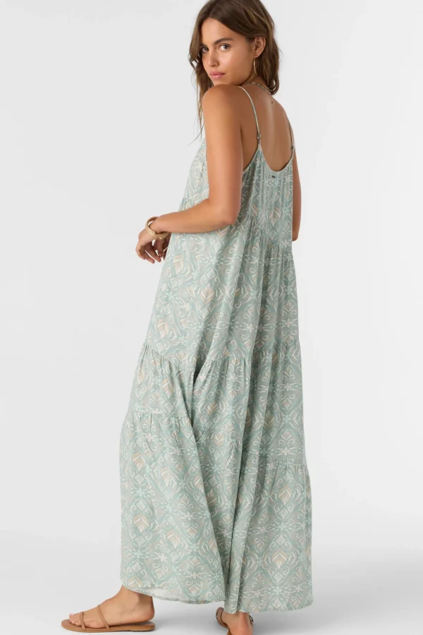 O’Neill Dresses^ARIETTE MARIA TILE MAXI DRESS SILVER BLUE