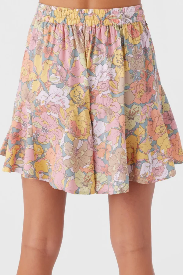 O’Neill Bottoms^BENNIE JANIS FLORAL FLOWY SHORTS SILVER BLUE