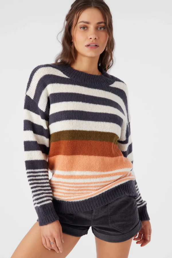 O’Neill Sweaters, Hoodies & Fleece^BILLIE STRIPE MOCK NECK OVERSIZED SWEATER PERISCOPE