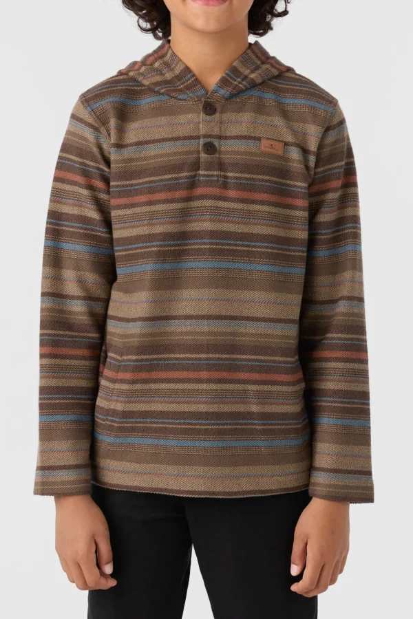 O’Neill Pullovers^BOY'S BAVARO STRIPE PONCHO PULLOVER FLEECE CHOCOLATE CHIP