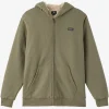 O’Neill Pullovers^BOY'S FIFTY TWO HIGH PILE LINED ZIP FLEECE DEEP LICHEN GREEN