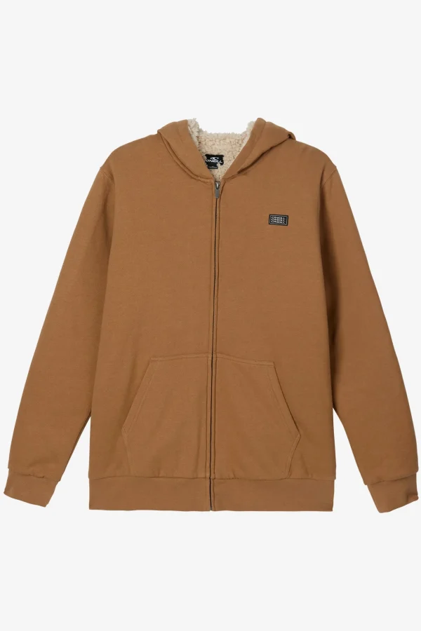 O’Neill Pullovers | Tops^BOY'S FIFTY TWO HIGH PILE ZIP UP FLEECE DARK KHAKI