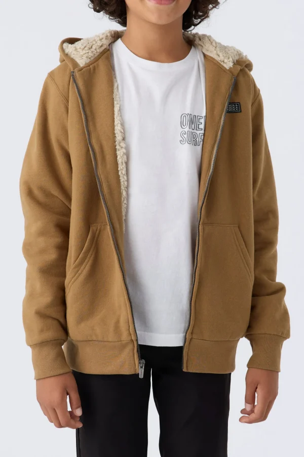 O’Neill Pullovers | Tops^BOY'S FIFTY TWO HIGH PILE ZIP UP FLEECE DARK KHAKI