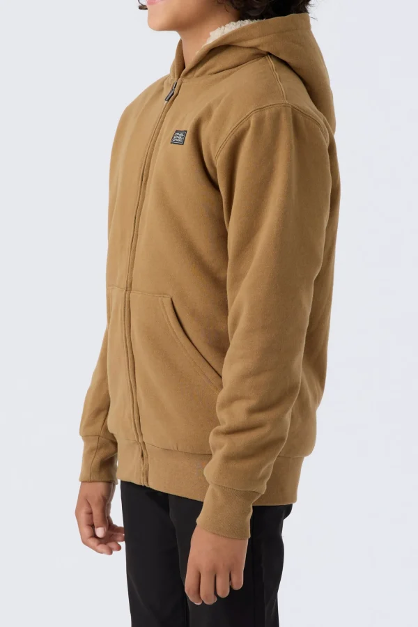 O’Neill Pullovers | Tops^BOY'S FIFTY TWO HIGH PILE ZIP UP FLEECE DARK KHAKI