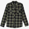 O’Neill Tops^BOY'S GLACIER PLAID SUPERFLEECE SHIRT DARK OLIVE