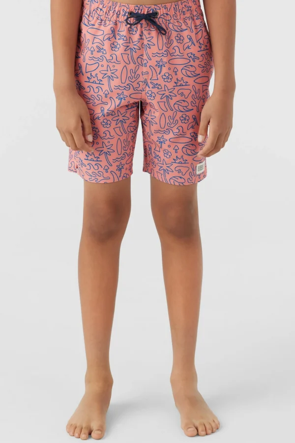 O’Neill Boardshorts^BOY'S HERMOSA ELASTIC WAIST 16" SWIM TRUNKS CORAL 2