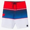 O’Neill Boardshorts^BOY'S LENNOX STRIPE 18" BOARDSHORTS RED WHITE BLUE