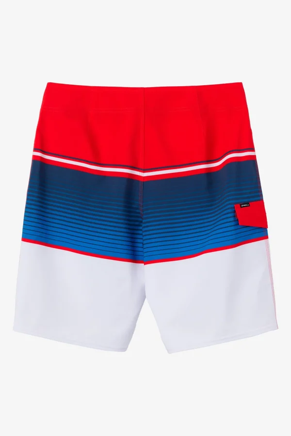 O’Neill Boardshorts^BOY'S LENNOX STRIPE 18" BOARDSHORTS RED WHITE BLUE