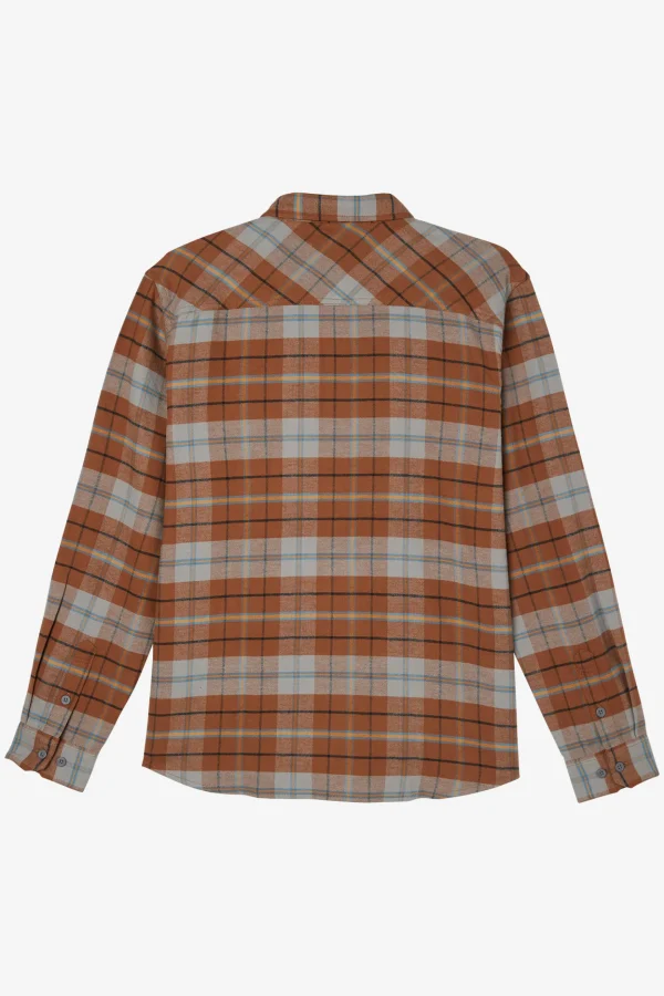 O’Neill Tops^BOY'S REDMOND PLAID STRETCH FLANNEL MED BROWN