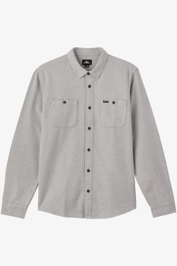 O’Neill Shirts & Flannels^BREAKWATER SOLID FLANNEL STANDARD FIT SHIRT LIGHT GREY