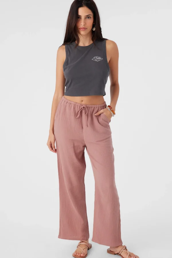 O’Neill Bottoms^BRENDA CRINKLE DOUBLE GAUZE BEACH PANTS BURLWOOD