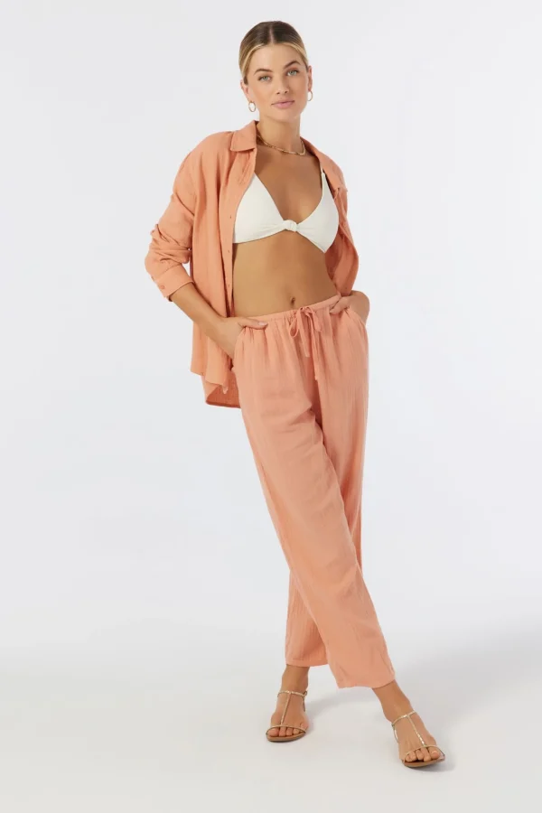 O’Neill Cover-Ups | Bottoms^BRENDA CRINKLE DOUBLE GAUZE BEACH PANTS CANYON SUNSET