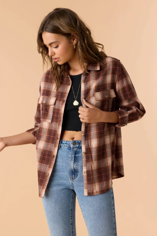 O’Neill Tops^BROOKS FLANNEL OVERSIZED FIT SHIRT SIERRA