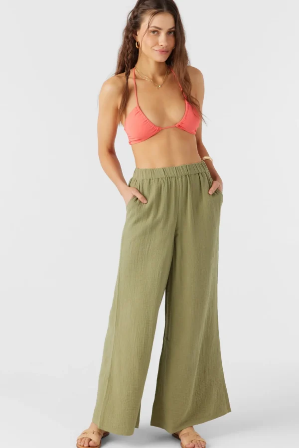 O’Neill Bottoms^CARALEE DOUBLE GAUZE PANTS OIL GREEN