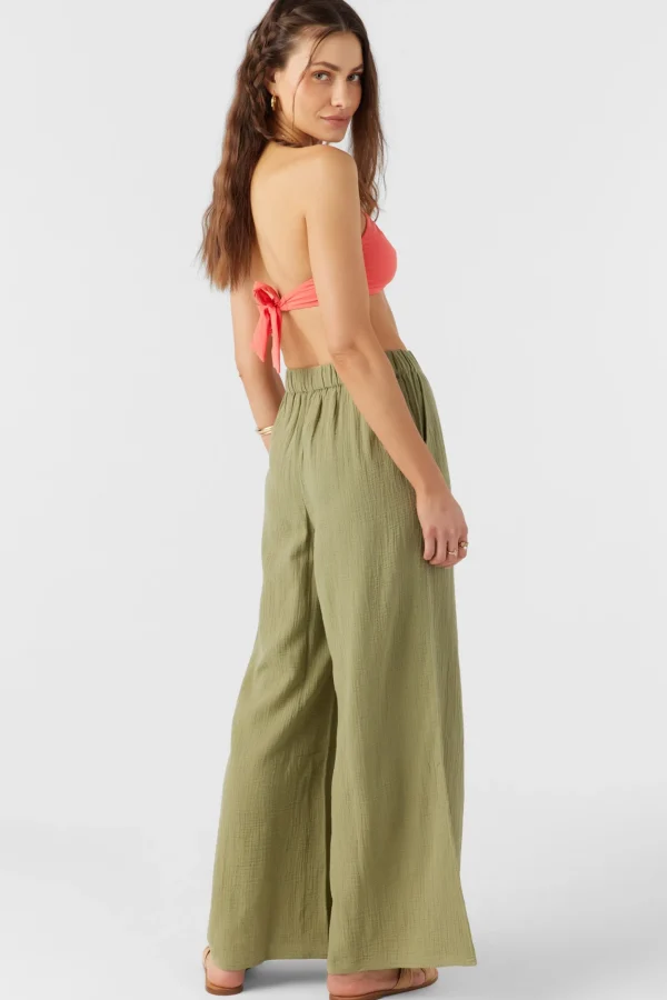 O’Neill Bottoms^CARALEE DOUBLE GAUZE PANTS OIL GREEN