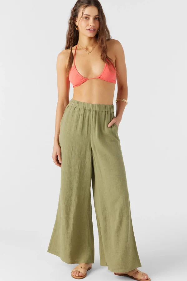 O’Neill Bottoms^CARALEE DOUBLE GAUZE PANTS OIL GREEN