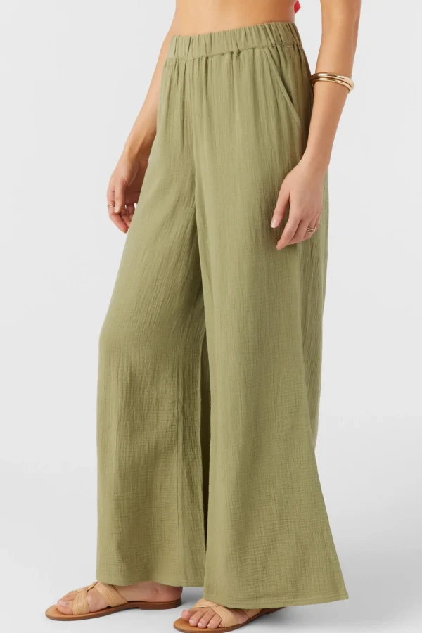 O’Neill Bottoms^CARALEE DOUBLE GAUZE PANTS OIL GREEN