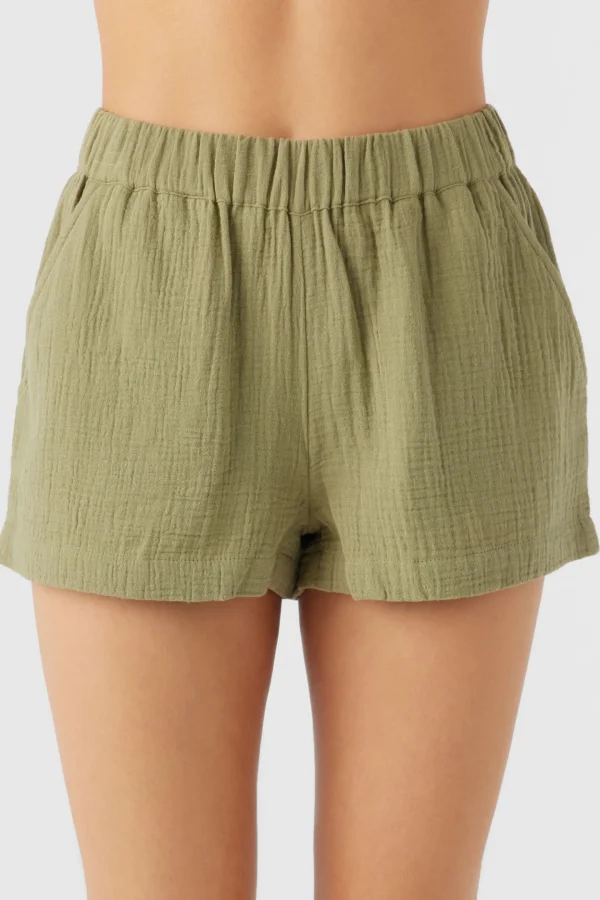 O’Neill Bottoms^CARALEE DOUBLE GAUZE SHORTS OIL GREEN