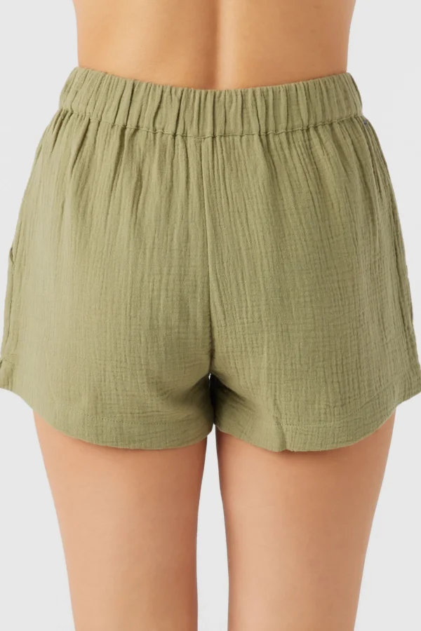 O’Neill Bottoms^CARALEE DOUBLE GAUZE SHORTS OIL GREEN