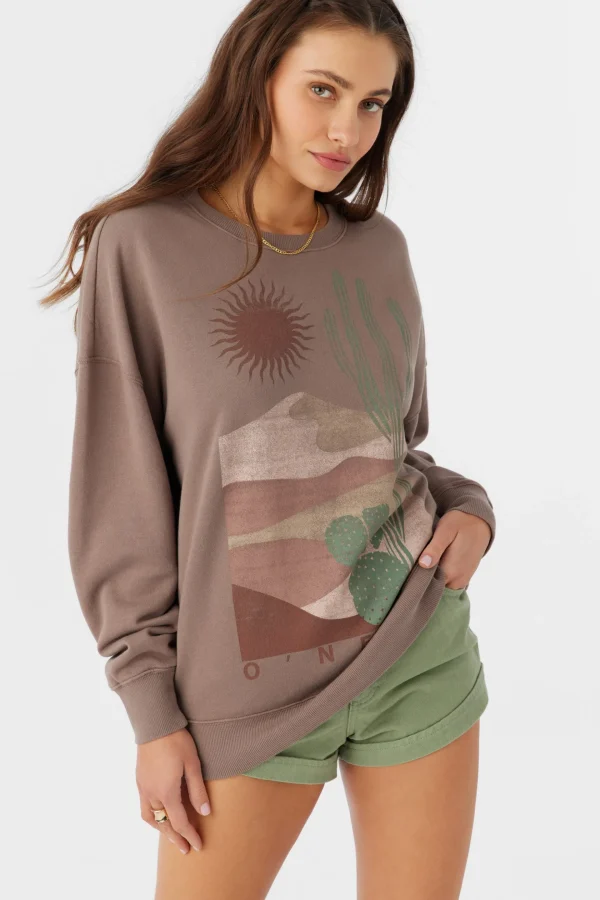 O’Neill Graphic Tees & Tanks^CHOICE CREW NECK OVERSIZED FIT FLEECE PULLOVER DEEP TAUPE