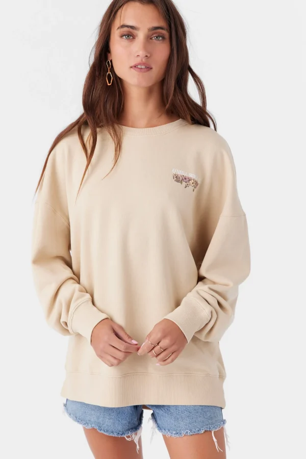 O’Neill Graphic Tees & Tanks^CHOICE CREW NECK OVERSIZED FIT FLEECE PULLOVER TRUE KHAKI