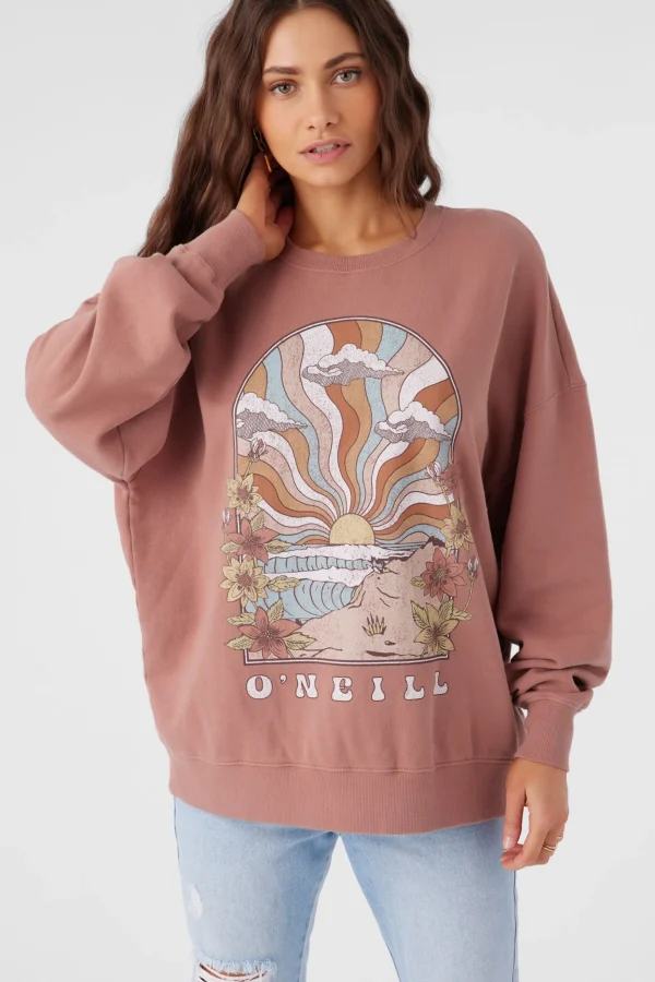 O’Neill Sweaters, Hoodies & Fleece^CHOICE CREW NECK OVERSIZED FIT FLEECE PULLOVER BURLWOOD