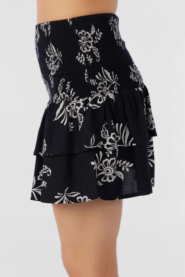 O’Neill Bottoms^CIERRA NADIA PAISLEY SMOCKED MINI SKIRT BLACK