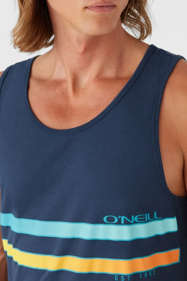 O’Neill Tees^COMP STRIPE TANK NEW NAVY