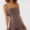 O’Neill Dresses^CONSTANCE SMOCKED DRESS DEEP TAUPE