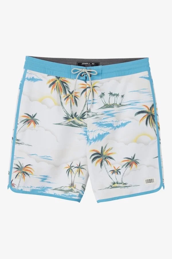 O’Neill Side Pockets^CRUZER SCALLOP 18" BOARDSHORTS CREAM