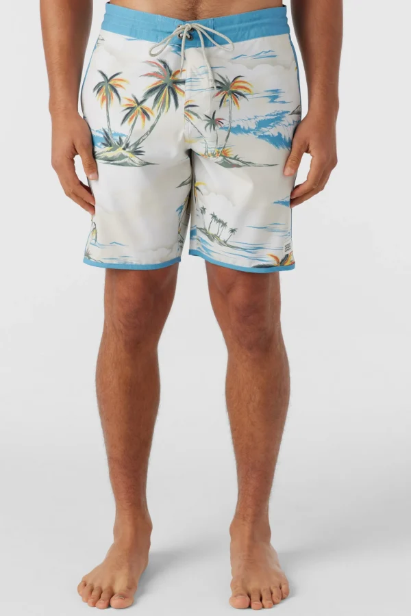 O’Neill Side Pockets^CRUZER SCALLOP 18" BOARDSHORTS CREAM