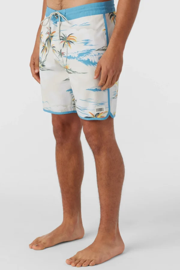 O’Neill Side Pockets^CRUZER SCALLOP 18" BOARDSHORTS CREAM