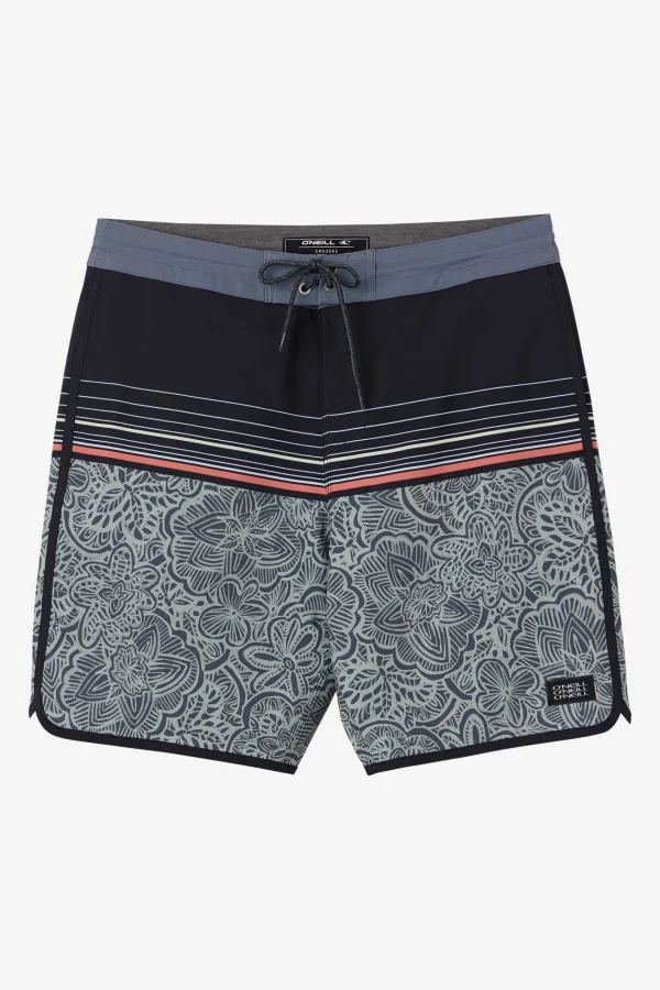 O’Neill Side Pockets^CRUZER SCALLOP 18" BOARDSHORTS GRAPHITE