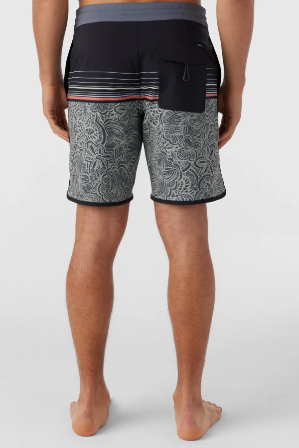 O’Neill Side Pockets^CRUZER SCALLOP 18" BOARDSHORTS GRAPHITE